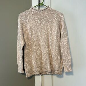 LL Bean Cotton Mock Turtleneck Sweater Petite